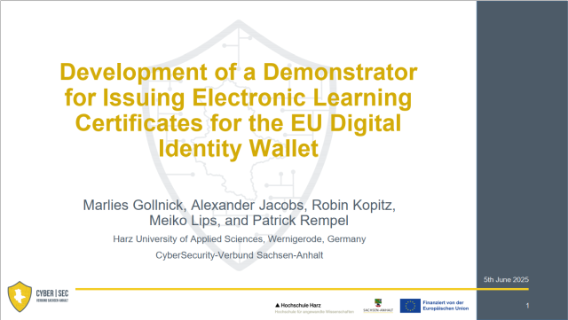 Development of a Demonstrator for Issuing Electronic Learning Certificates for the EU Digital Identity Wallet
